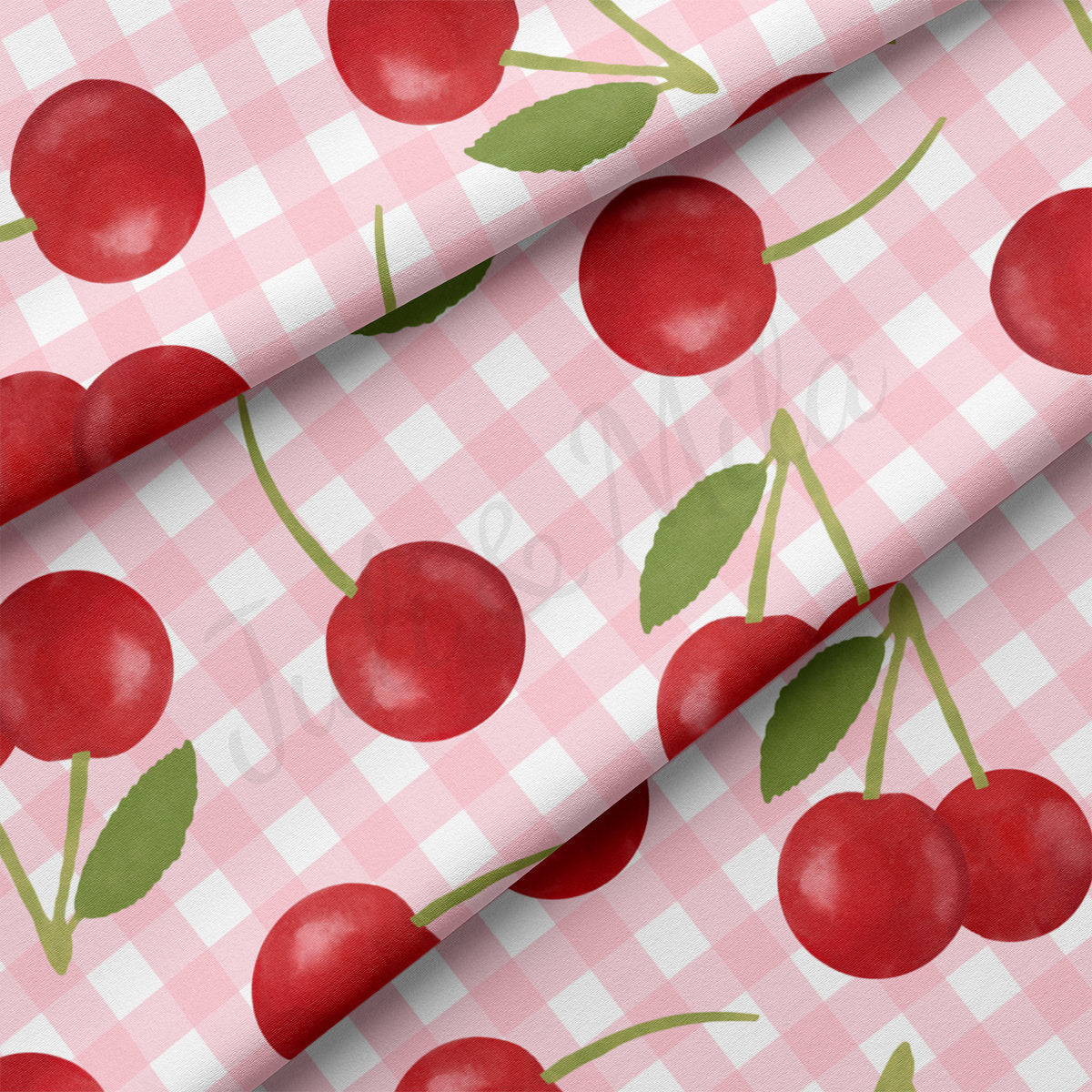 DBP Fabric Double Brushed Polyester DBP2709 Cherry Cherries