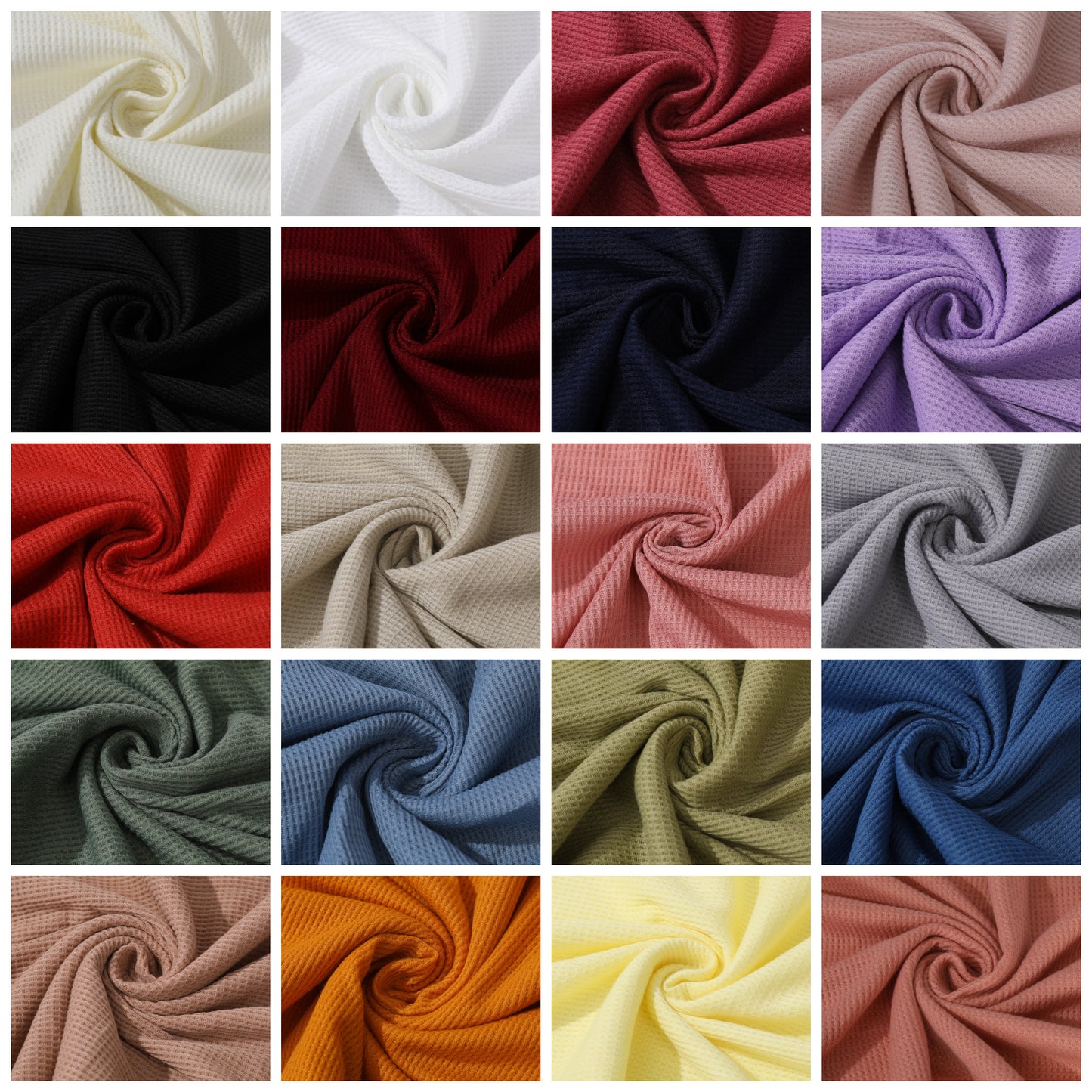 Stretchy Waffle Fabric by the yard, Waffle Knit Fabric, Stretchy Waffle Fabric, Polyester Spandex 60 inches wide Solid Colors 220GSM