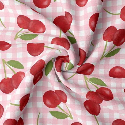 DBP Fabric Double Brushed Polyester DBP2709 Cherry Cherries