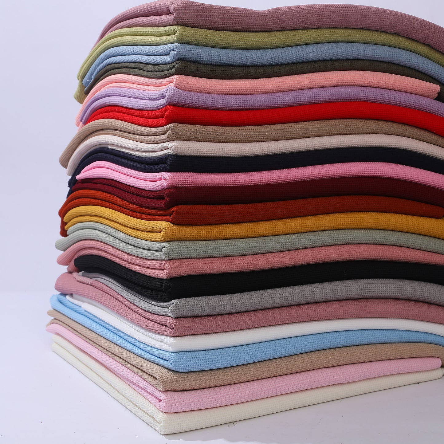 Stretchy Waffle Fabric by the yard, Waffle Knit Fabric, Stretchy Waffle Fabric, Polyester Spandex 60 inches wide Solid Colors