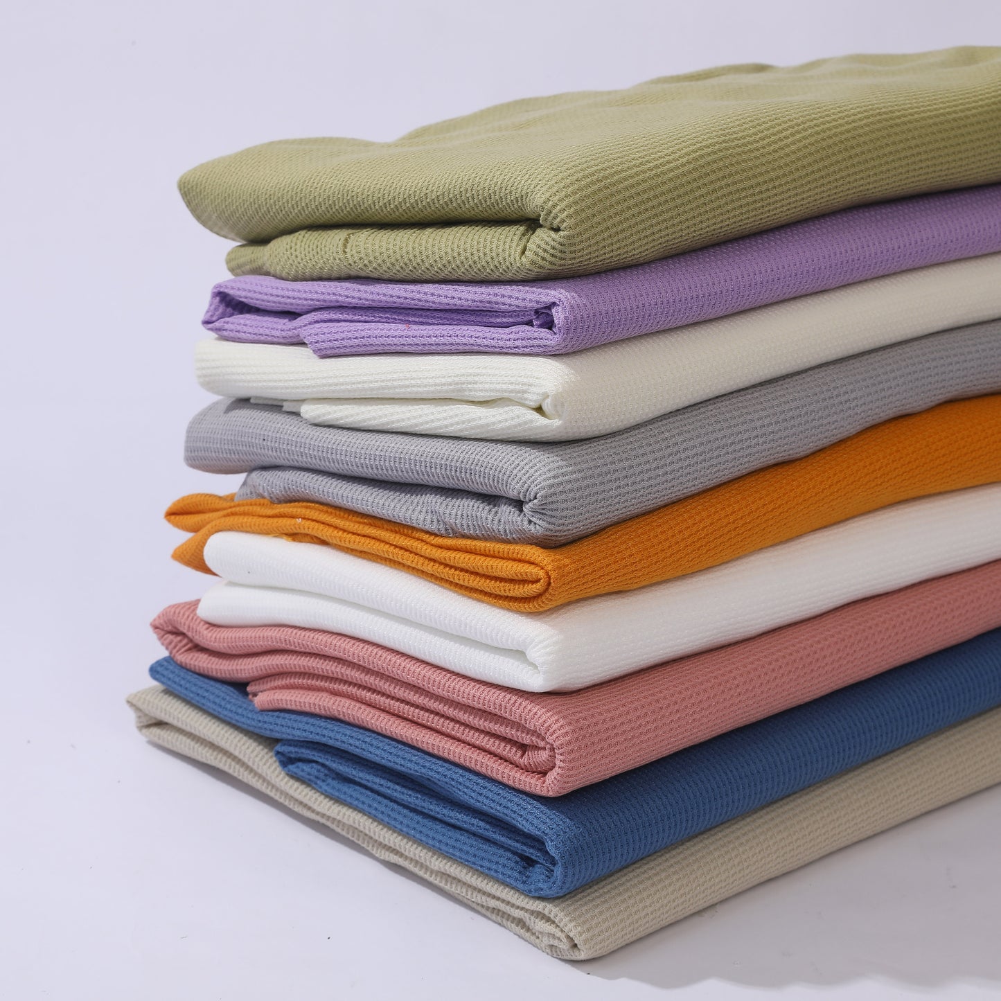 Stretchy Waffle Fabric by the yard, Waffle Knit Fabric, Stretchy Waffle Fabric, Polyester Spandex 60 inches wide Solid Colors 220GSM