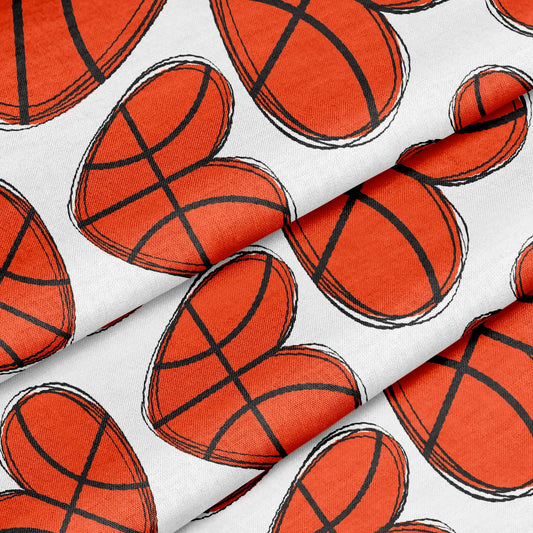 100% Cotton Fabric By the Yard Printed in USA Cotton Sateen -  Cotton  CTN319 Basketball