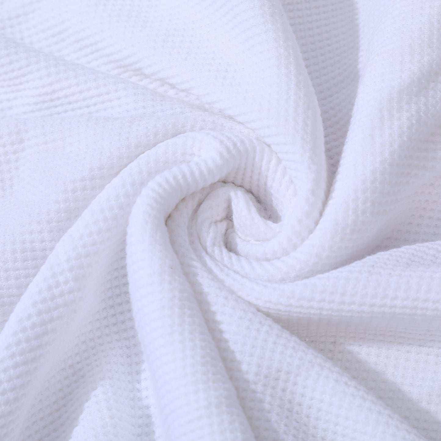 Waffle Cotton Fabric by the yard, Waffle Knit Stretchy Fabric, Stretchy Waffle Fabric, Cotton Spandex 62 in wide Solid Colors Double Sided