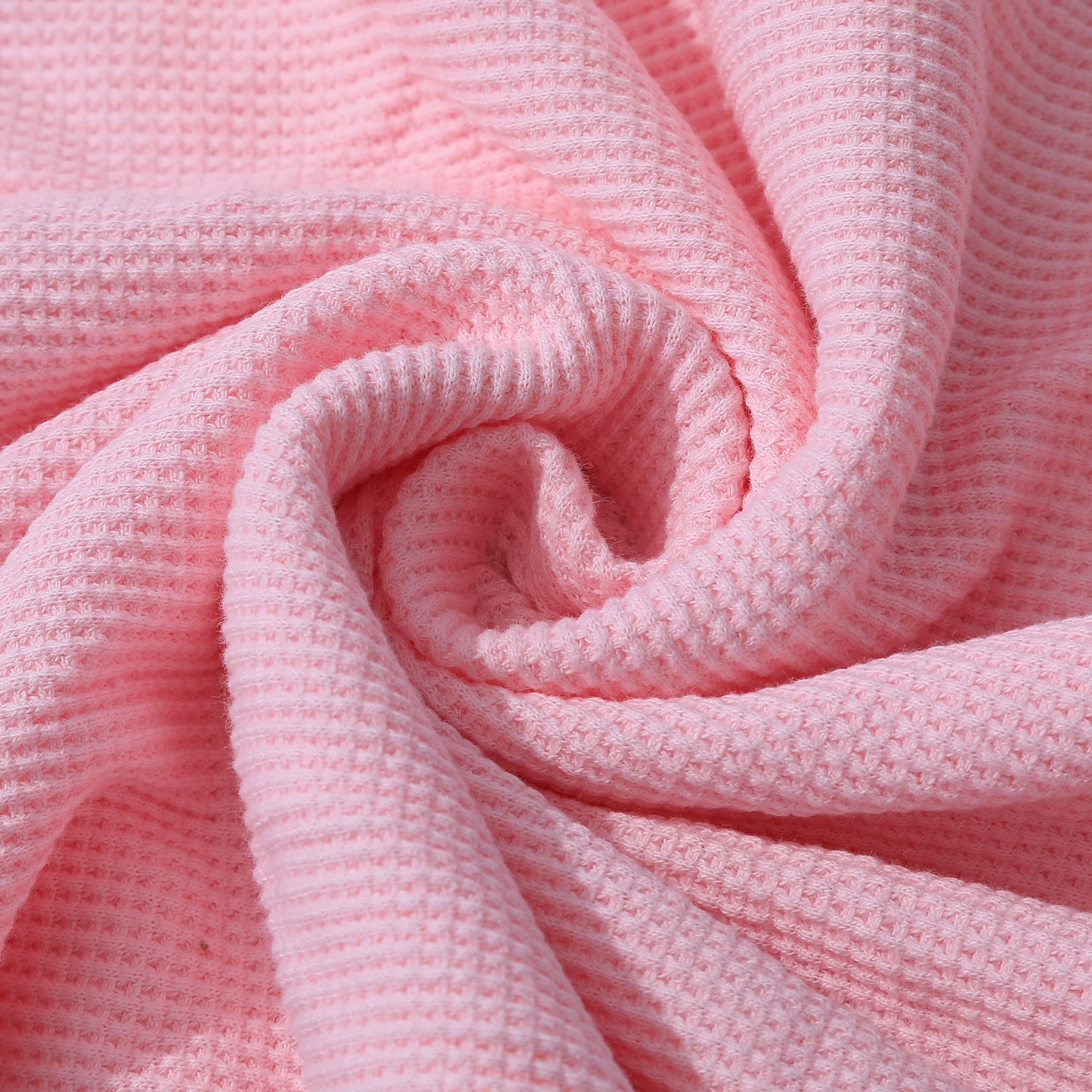 Waffle Cotton Fabric by the yard, Waffle Knit Stretchy Fabric, Stretchy Waffle Fabric, Cotton Spandex 62 in wide Solid Colors Double Sided
