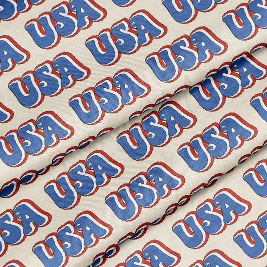 100% Cotton Fabric By the Yard Printed in USA Cotton Sateen -  Cotton CTN367 4th of July Patriotic