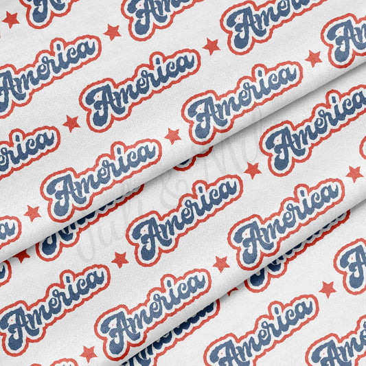 100% Cotton Fabric By the Yard Printed in USA Cotton Sateen -  Cotton CTN404 4th of July Patriotic