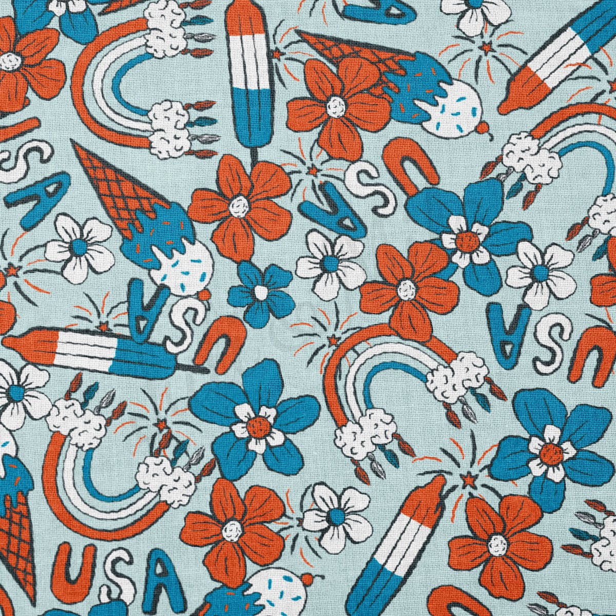 100% Cotton Fabric By the Yard Printed in USA Cotton Sateen -  Cotton CTN1227 4th of July Patriotic