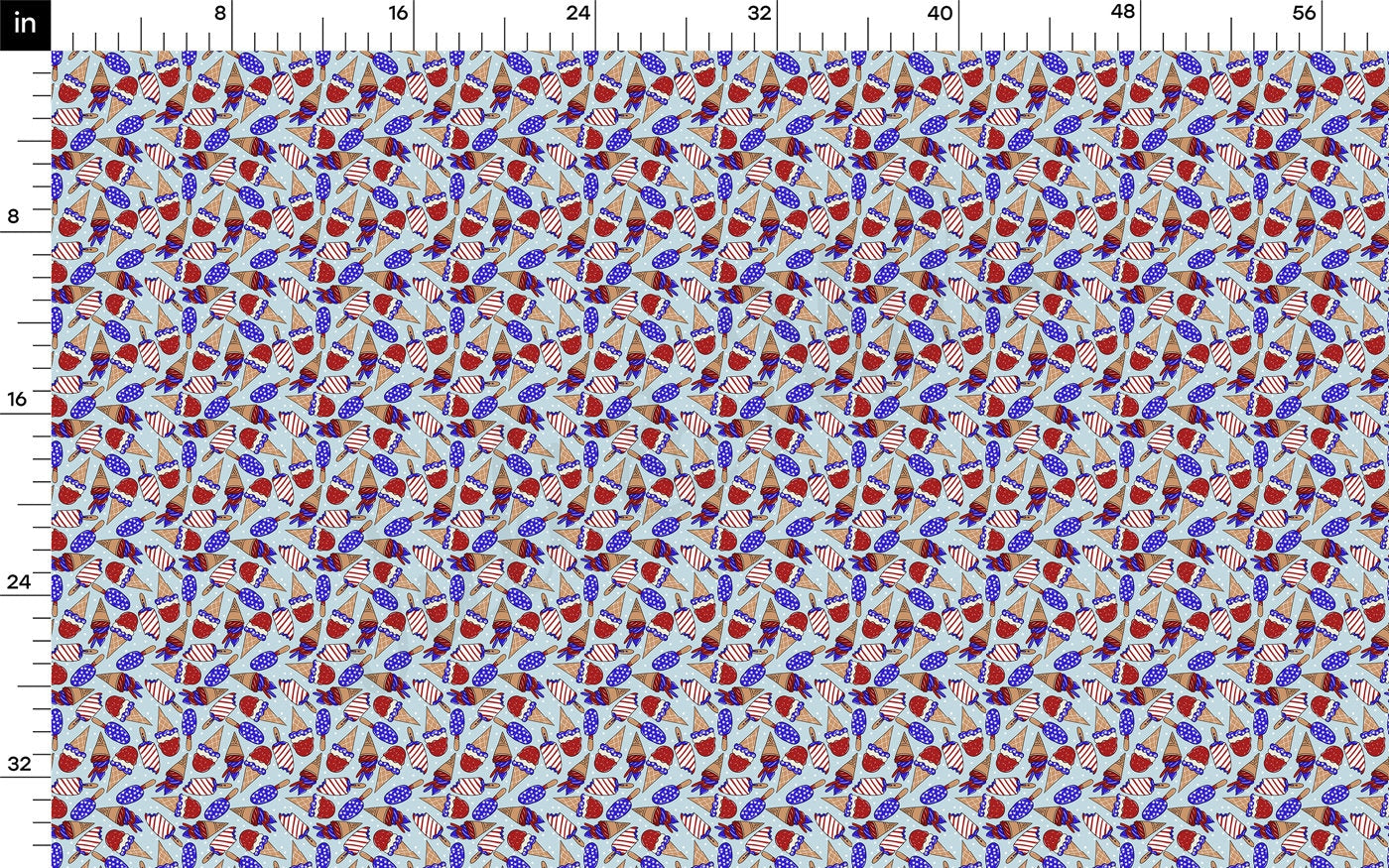 100% Cotton Fabric By the Yard Printed in USA Cotton Sateen -  Cotton CTNPT56 4th of July