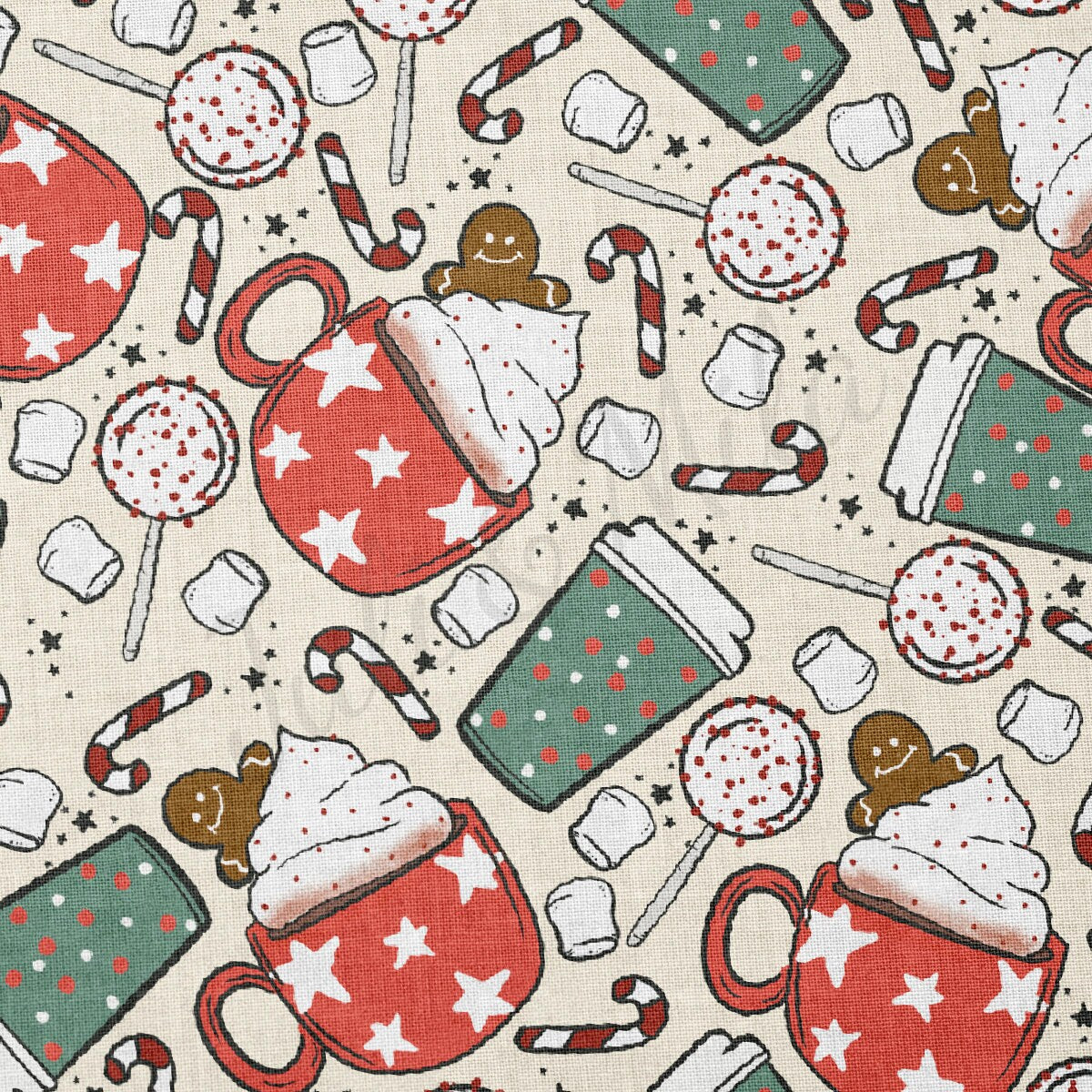 100% Cotton Fabric By the Yard Printed in USA Cotton Sateen -  Cotton  CTN01 Christmas