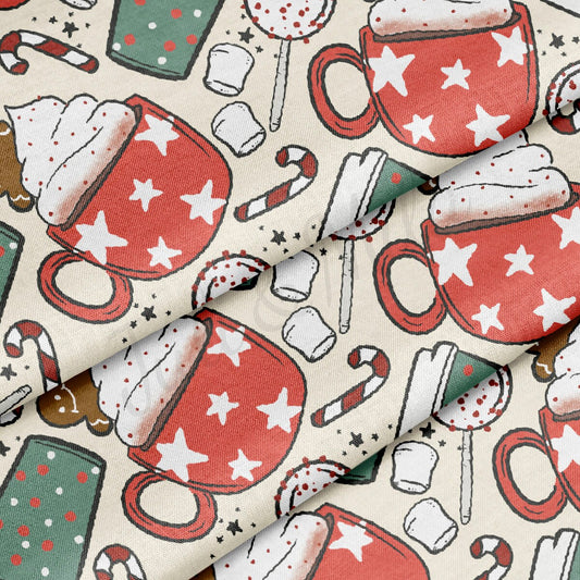 100% Cotton Fabric By the Yard Printed in USA Cotton Sateen -  Cotton  CTN01 Christmas