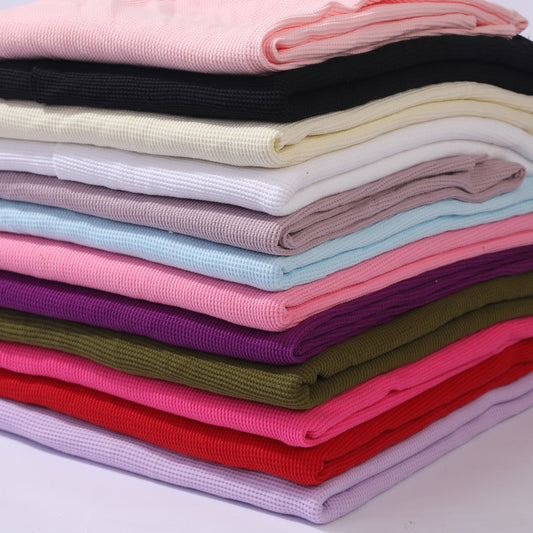 97 percent Cotton 3 percent Spandex Waffle Cotton Fabric by the yard Waffle Knit Stretchy Fabric