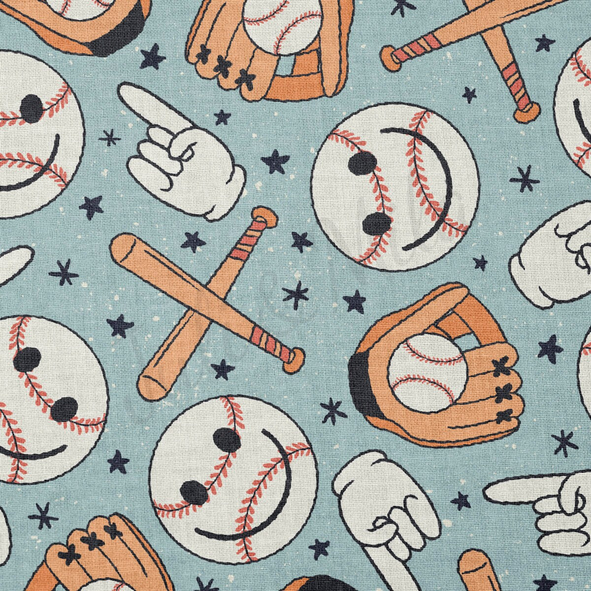 100% Cotton Fabric By the Yard Printed in USA Cotton Sateen -  Cotton  CTN1136 Baseball