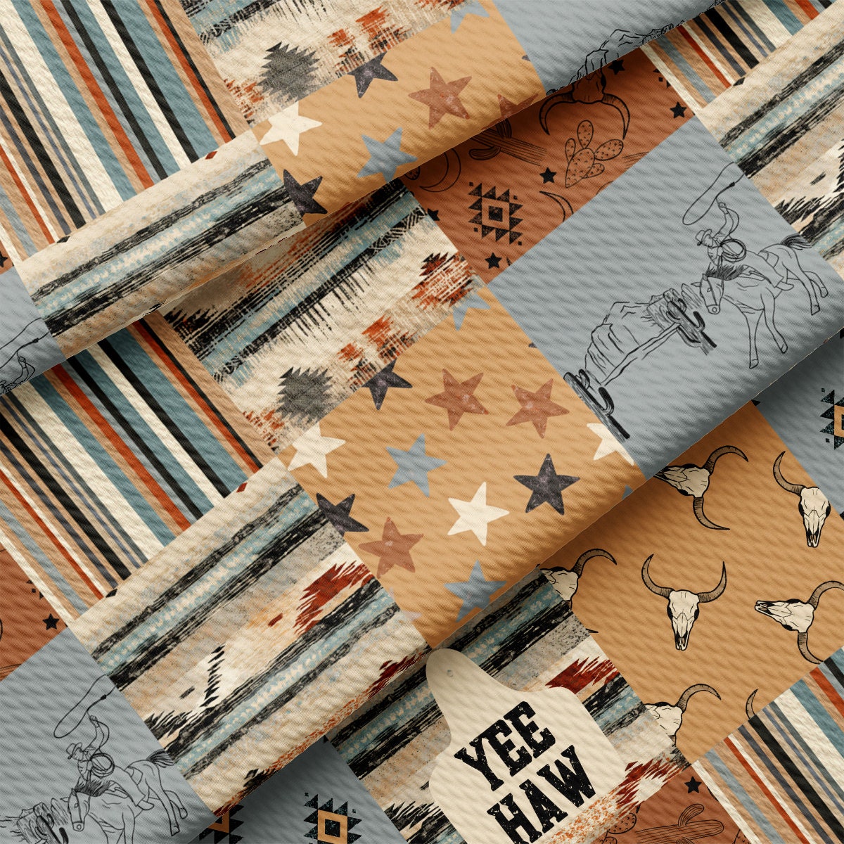 a pattern with a cowboy theme on it