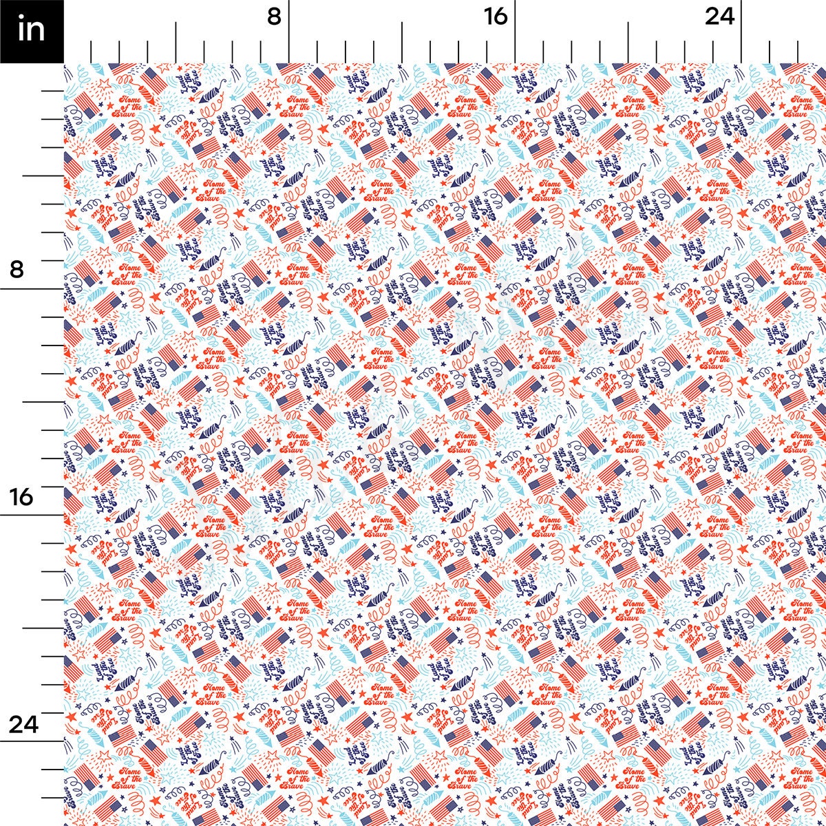 100% Cotton Fabric By the Yard Printed in USA Cotton Sateen -  Cotton CTNPT54 4th of July