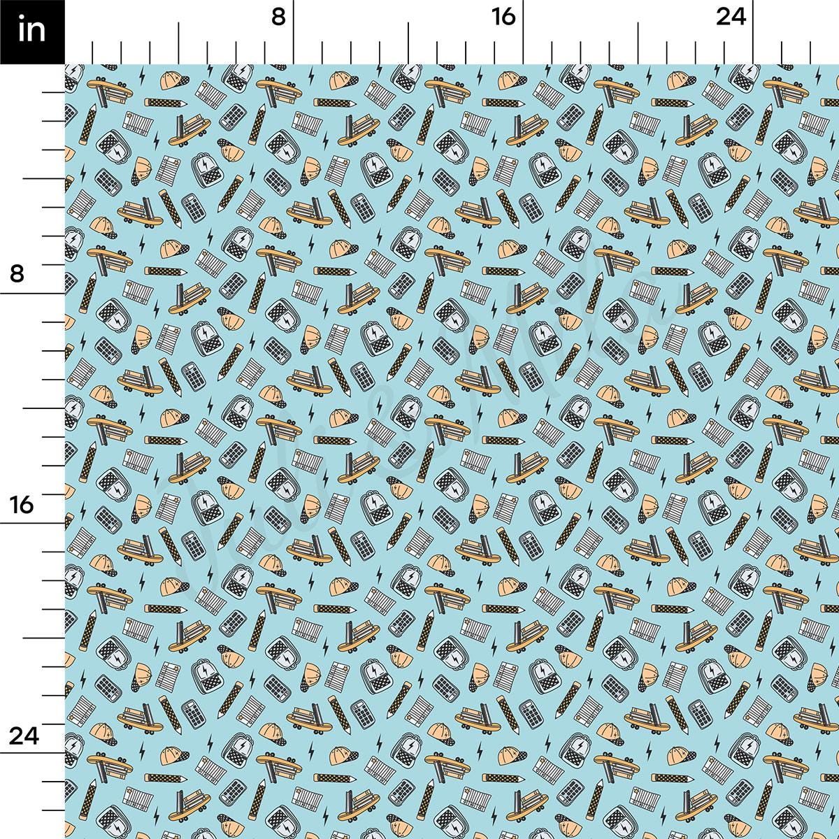 a blue background with a pattern of small objects