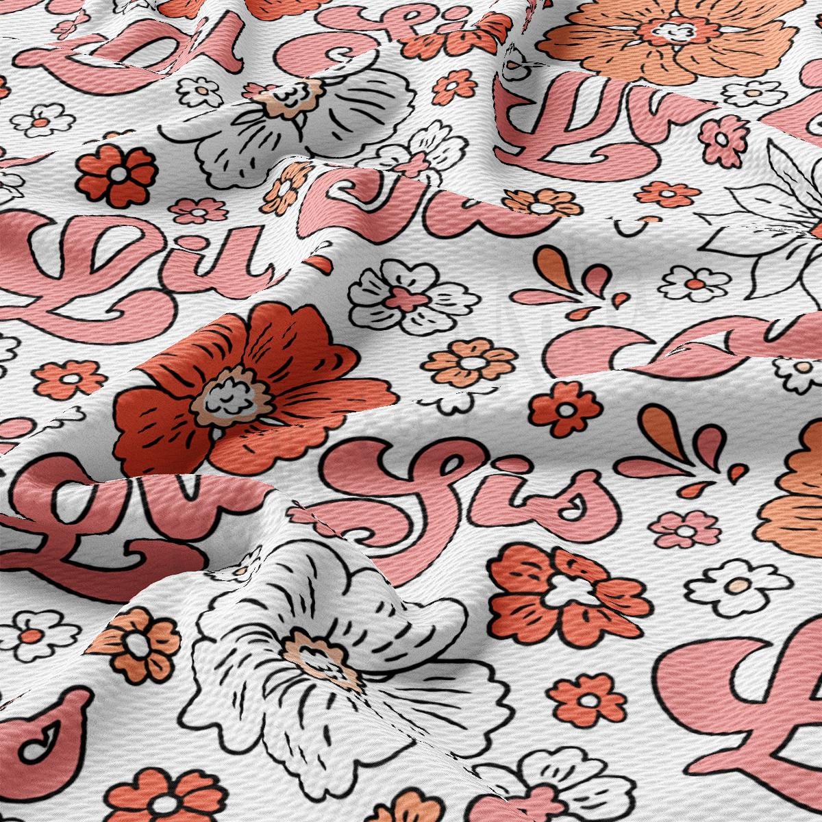a close up of a floral print on a white background