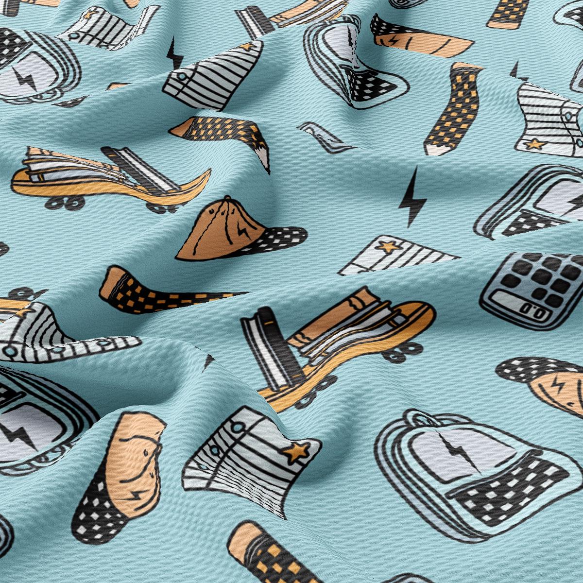 a close up of a pattern of shoes on a blue background