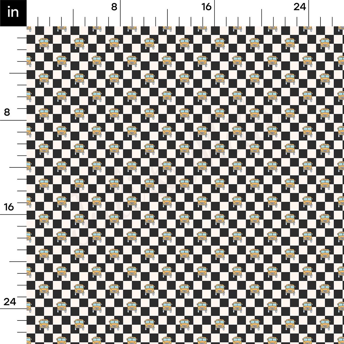 a black and white checkered pattern with a ruler