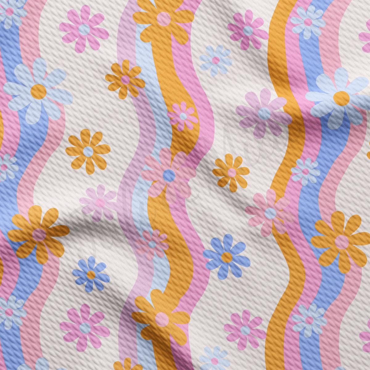 a multicolored flower pattern on a white background