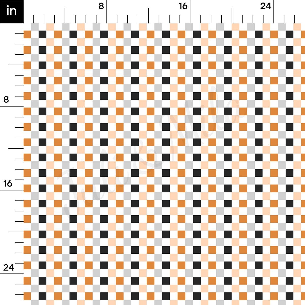 an orange and black checkerboard pattern is shown