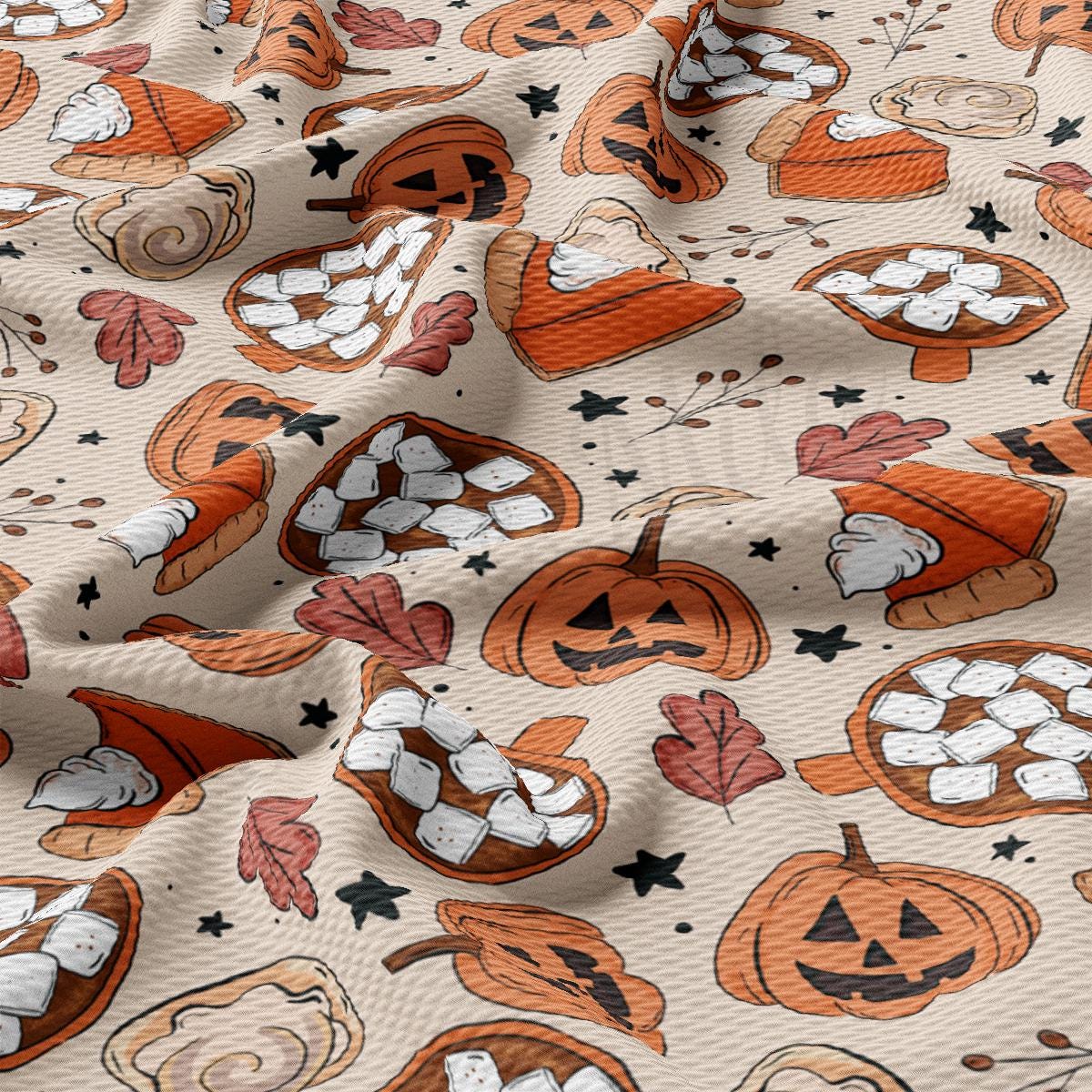 a pattern of pumpkins and jack - o'- lanterns on a white background