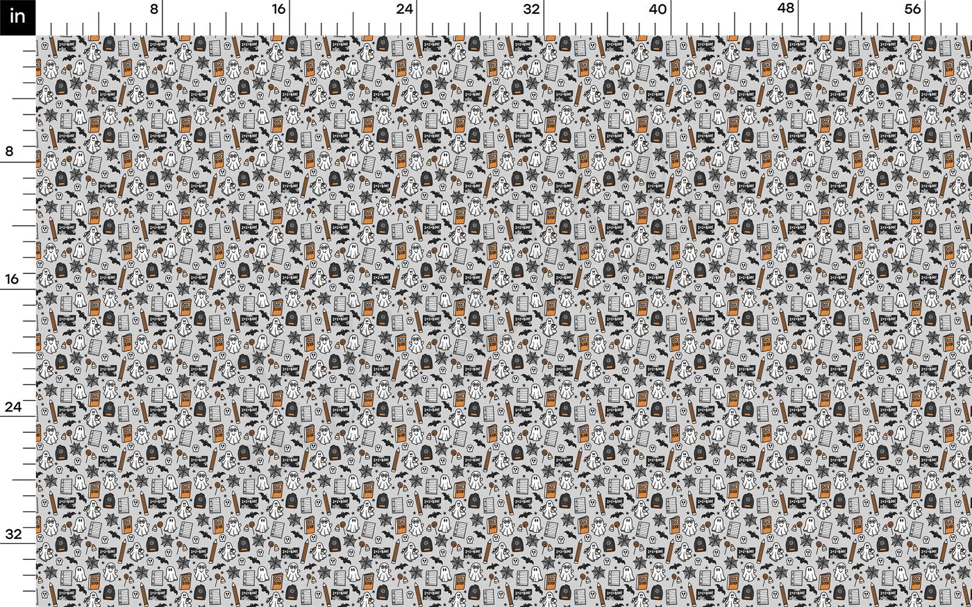 a gray and orange pattern with a ruler