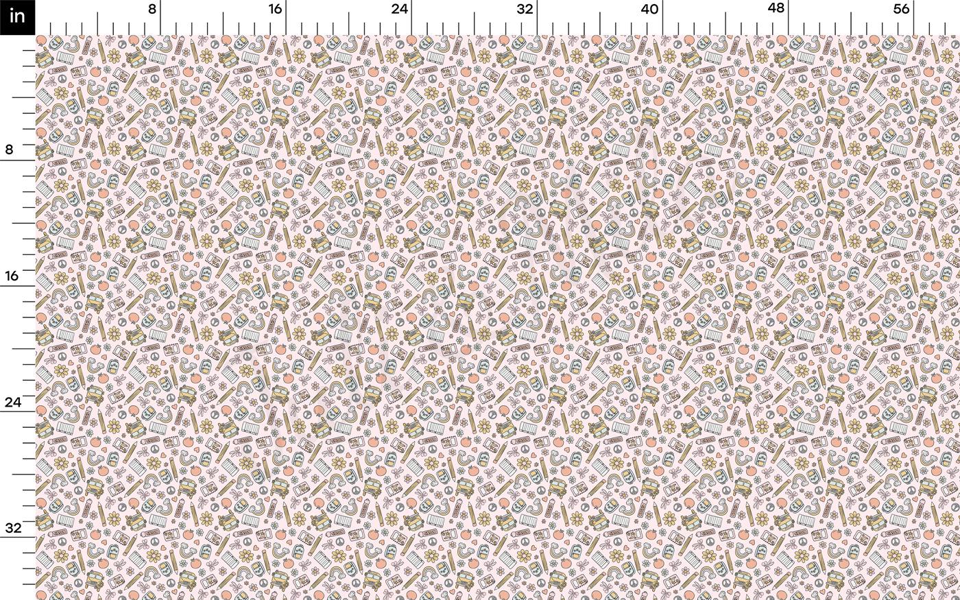 a ruler with a flower pattern on it