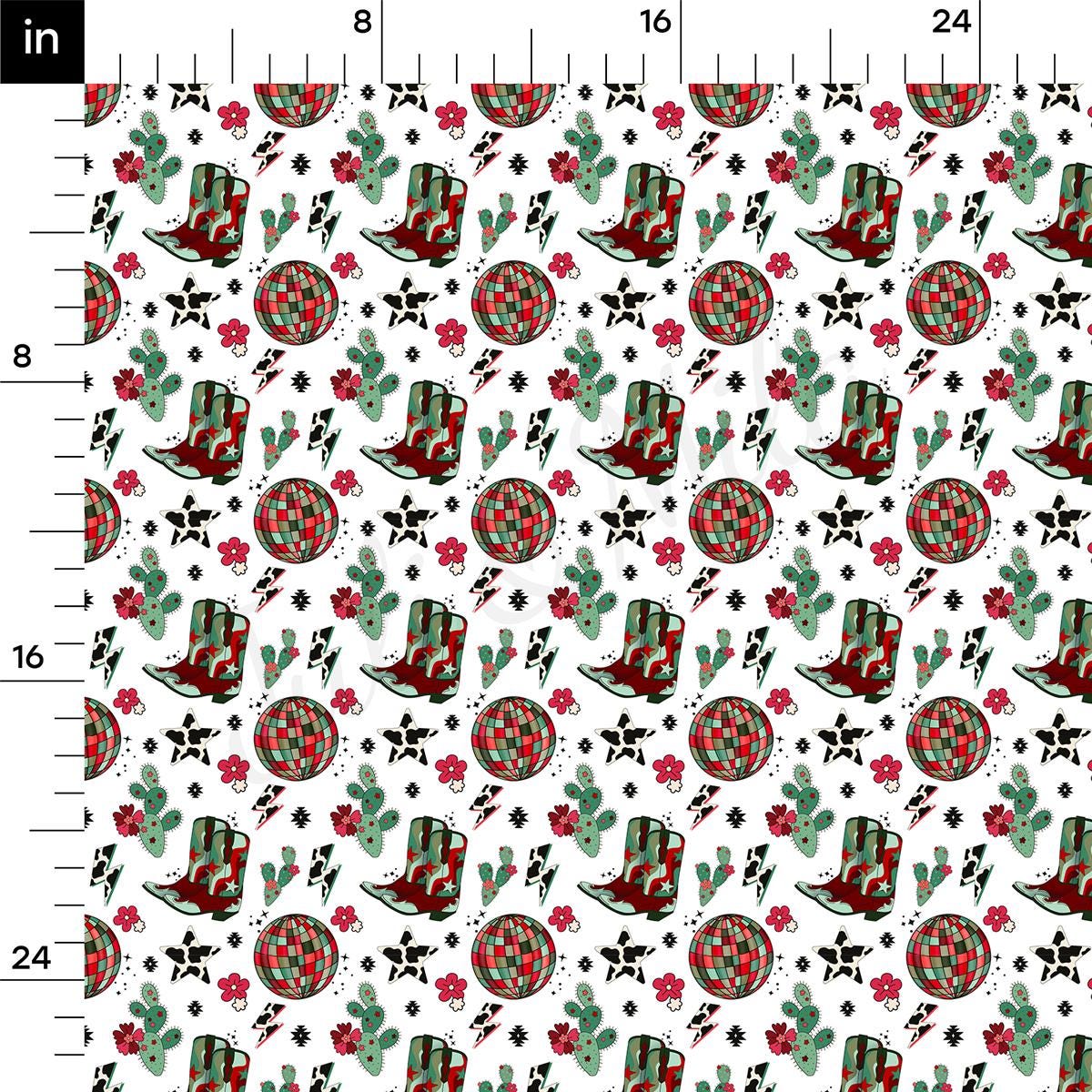 a ruler with a pattern of hats and flowers on it