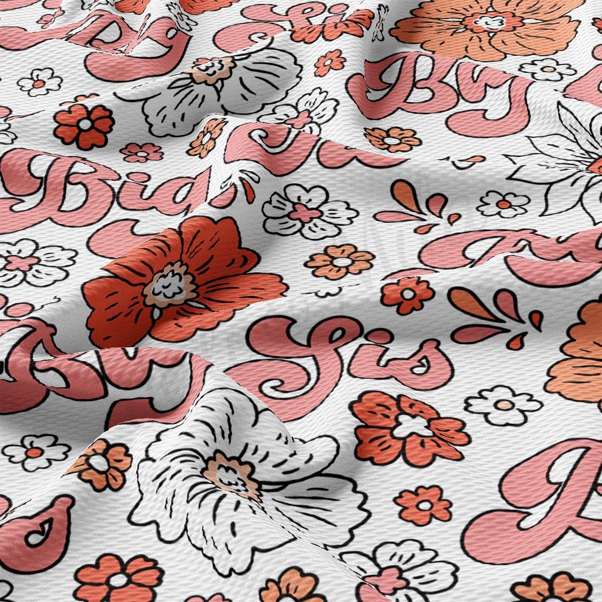 a close up of a white and red floral print fabric