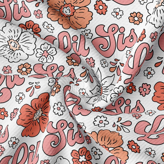 a white and red floral print fabric