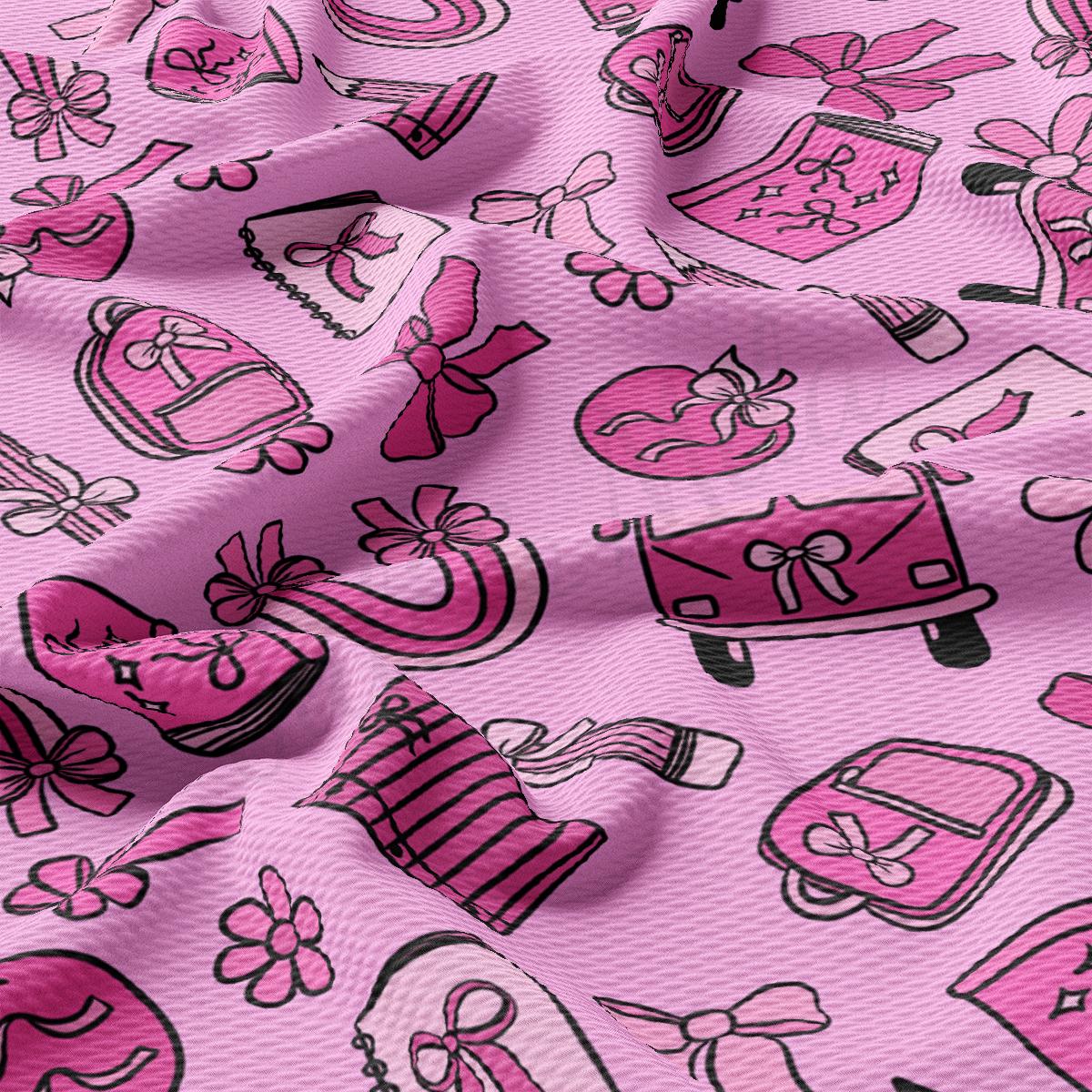 a pink background with a lot of pink things on it