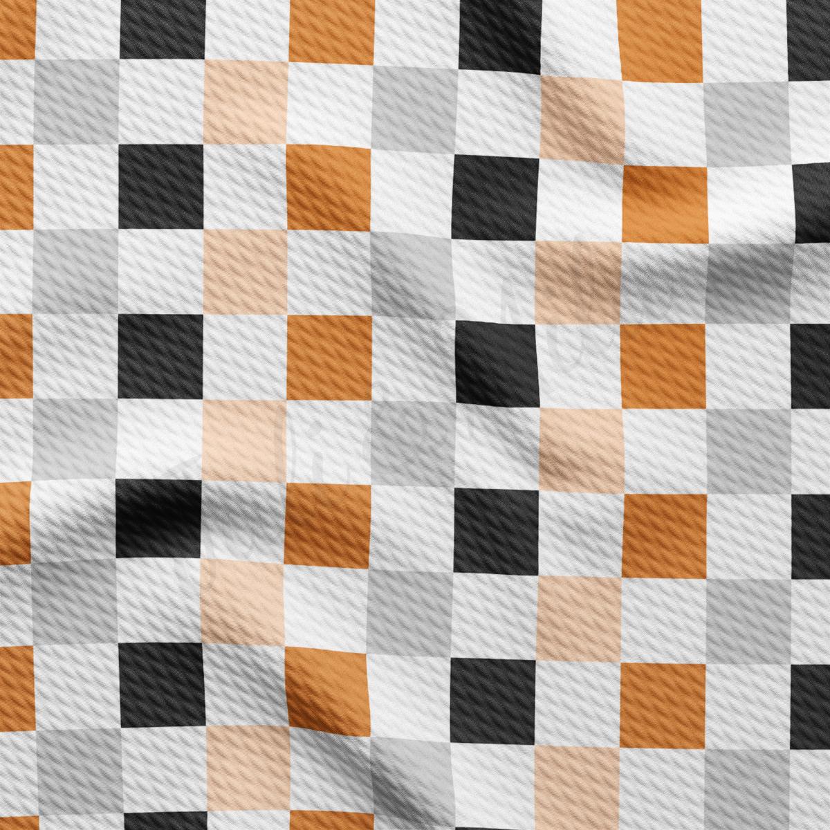 an orange and black checkered pattern is shown