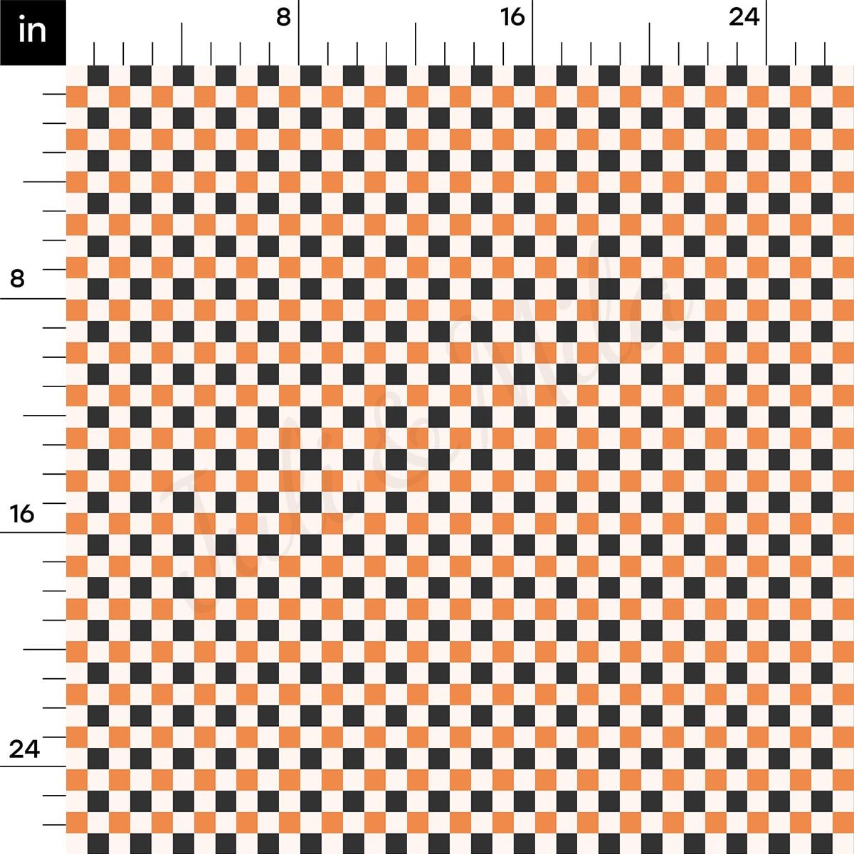 an orange and black checkerboard pattern is shown