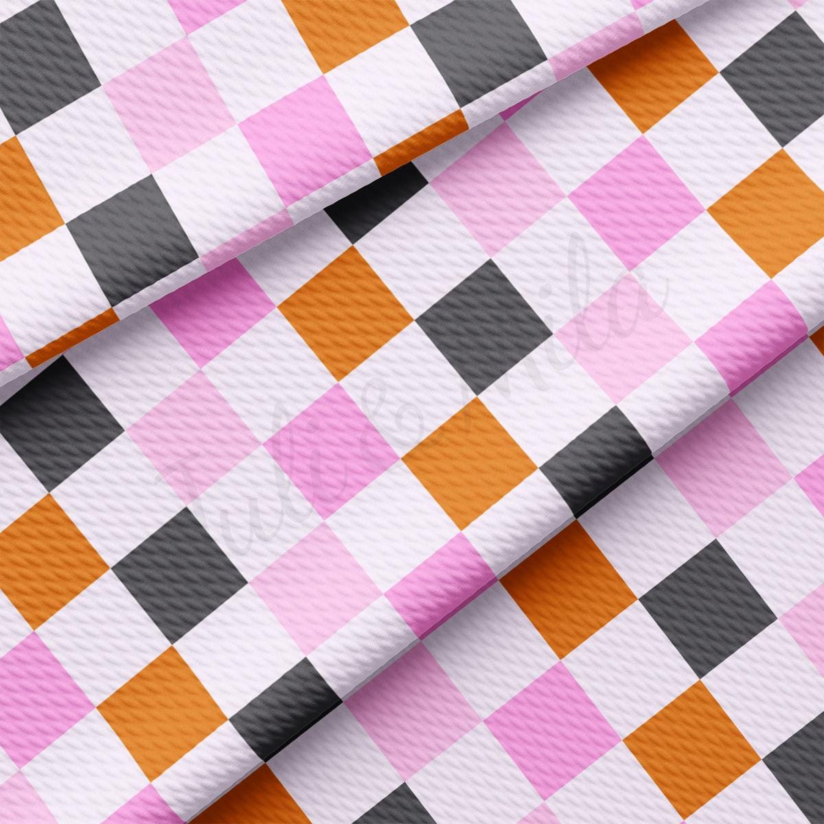 a pink and black checkered pattern on a white background