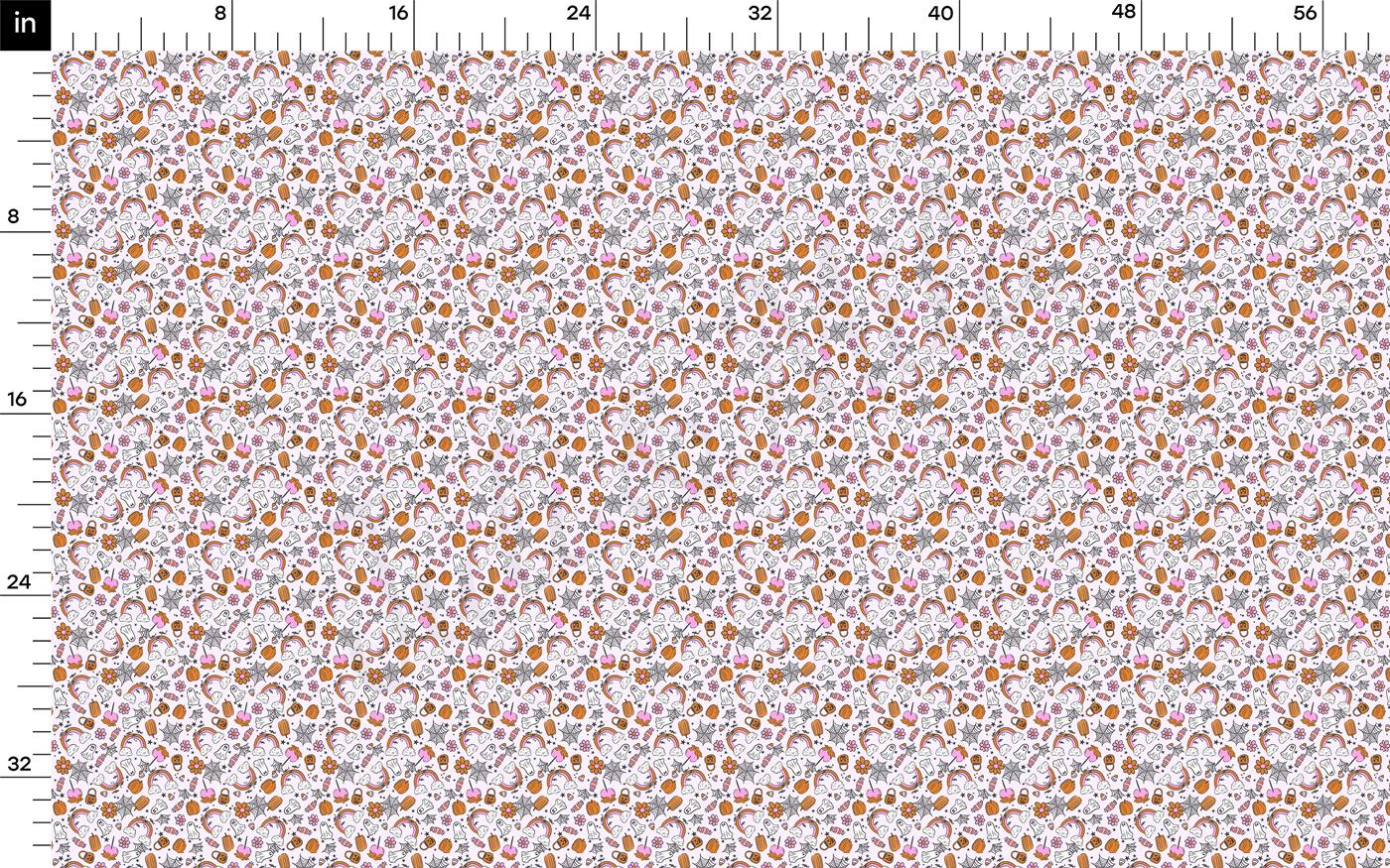 a ruler with a pattern of leaves on it