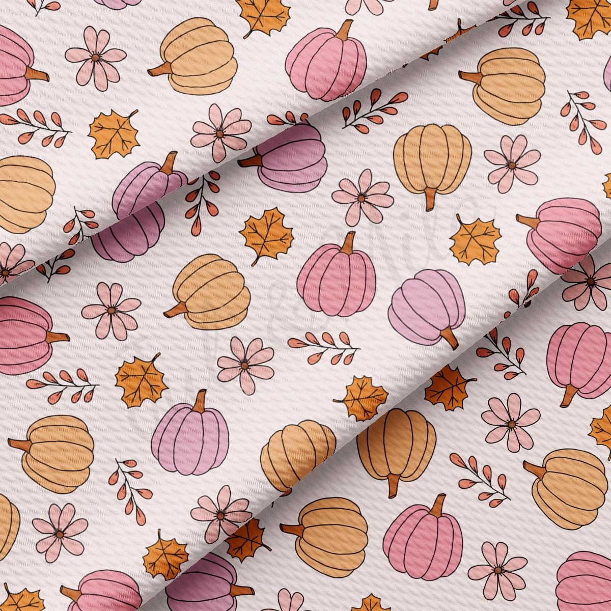 a white background with a pattern of autumn leaves and acorns