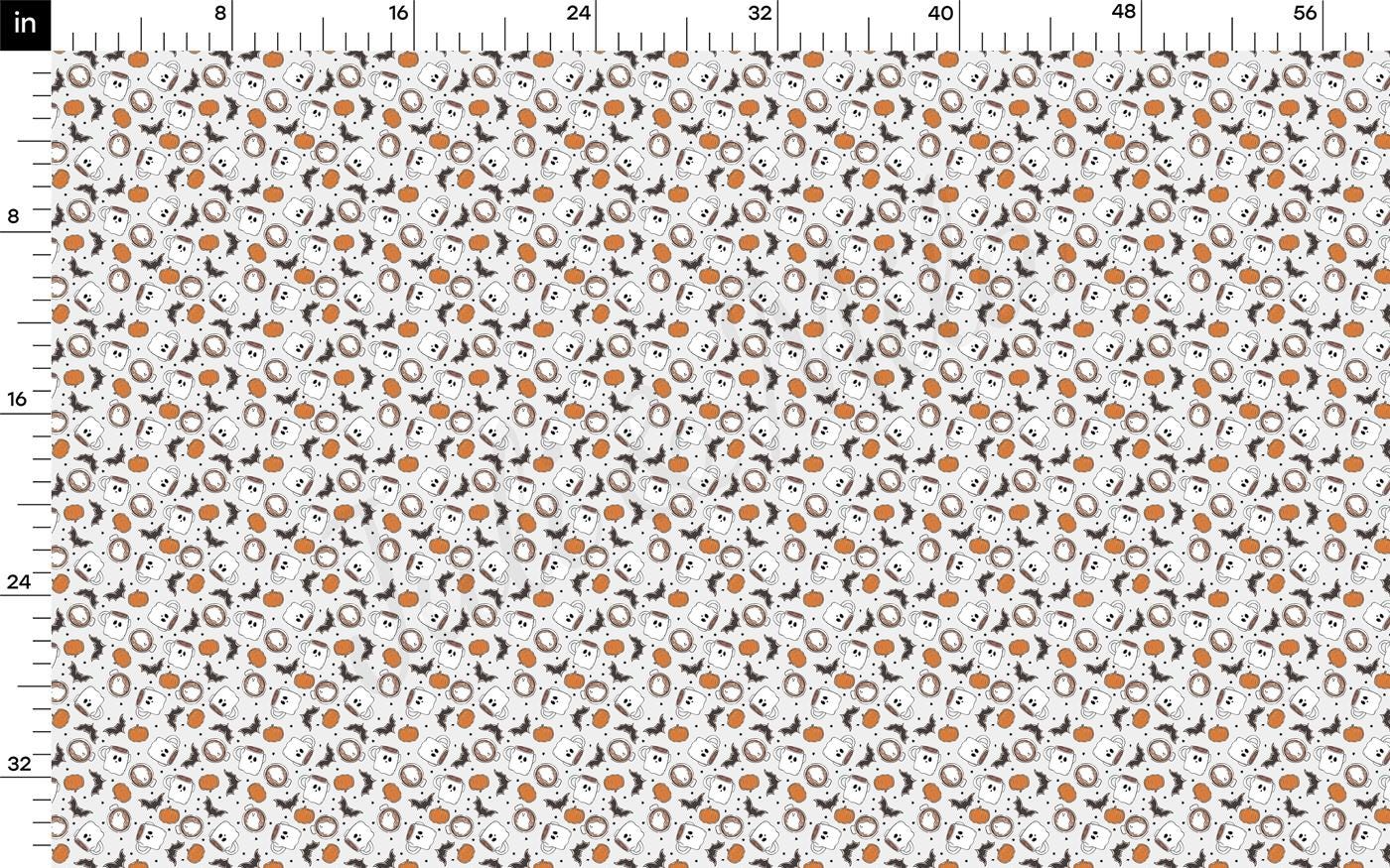 a ruler with an orange and white pattern on it