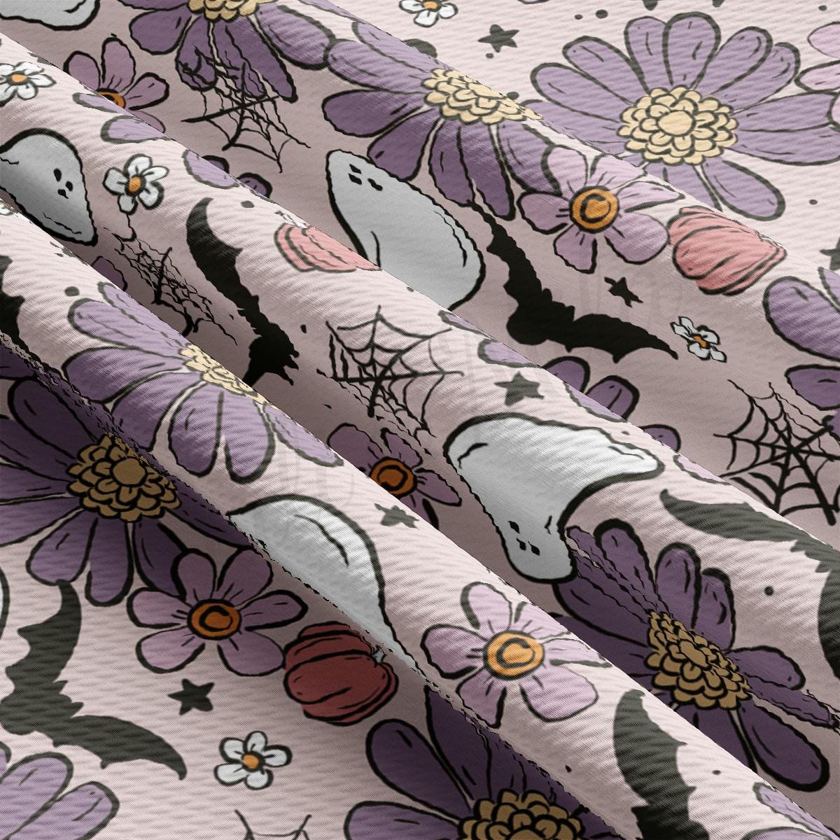 a close up of a flowery pattern on a pink background