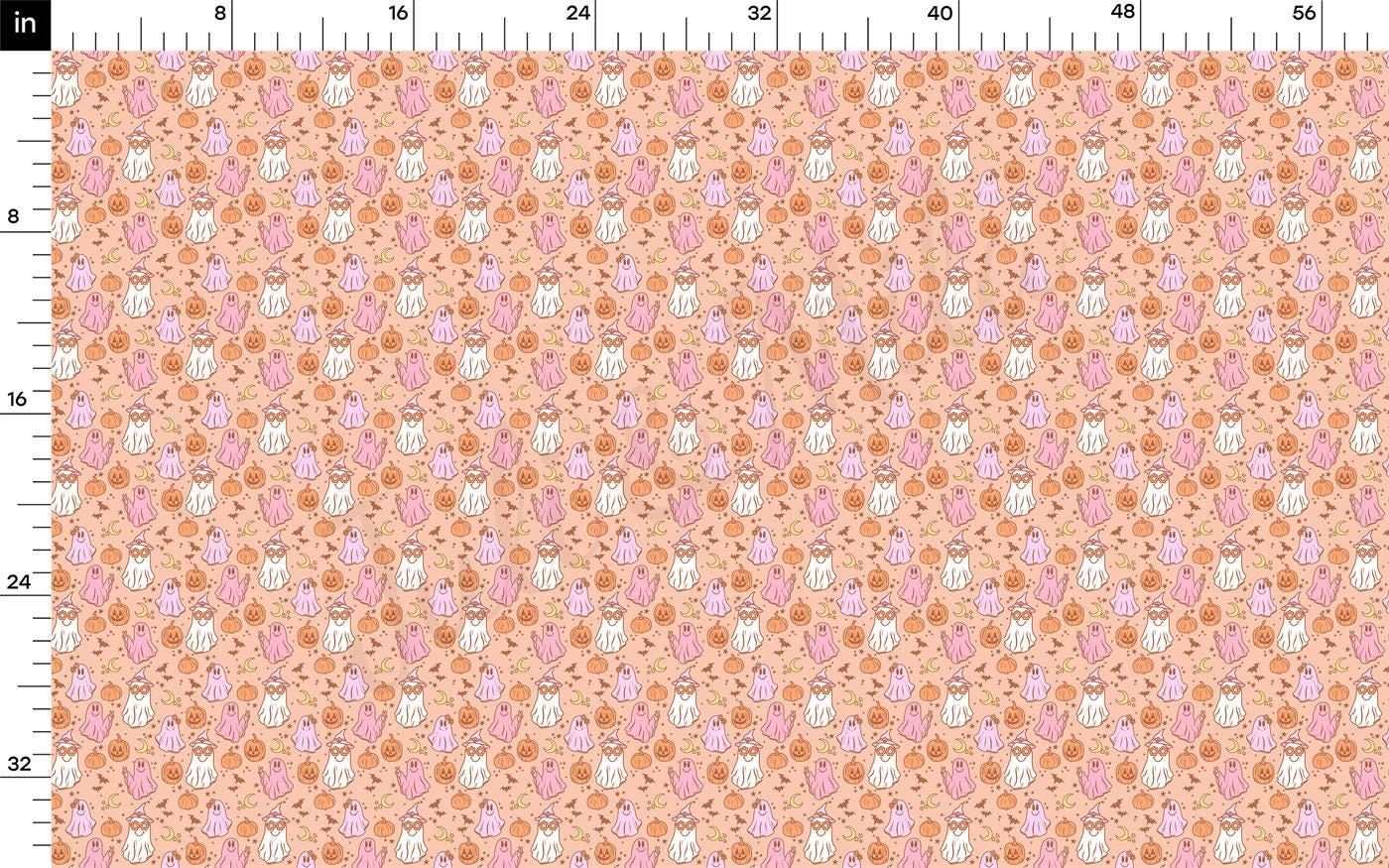 a ruler with a pink and orange pattern on it