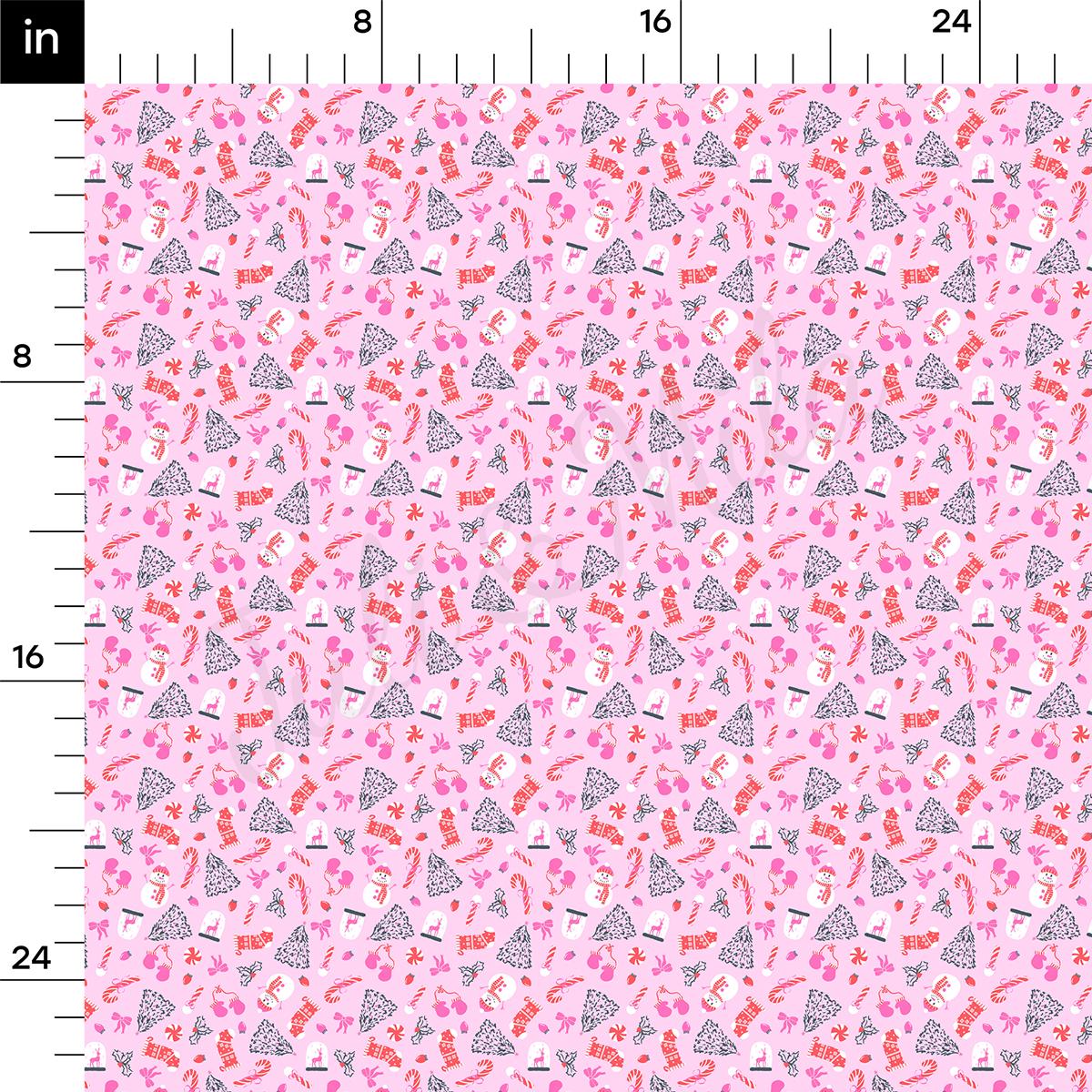 a ruler with a pink and grey pattern on it