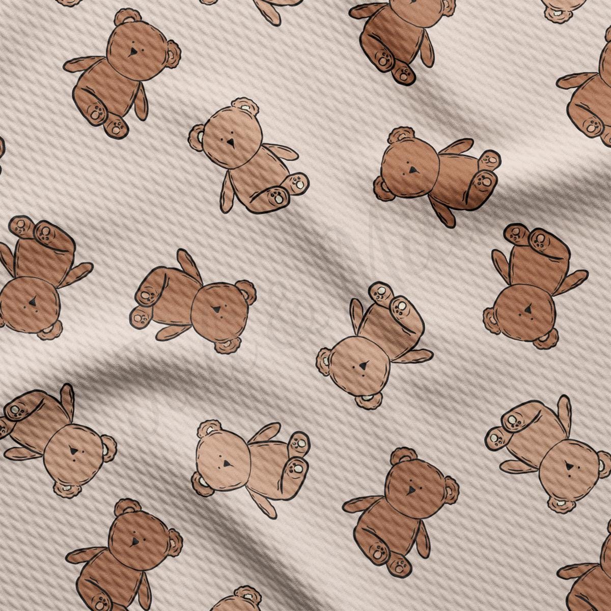 a pattern of brown teddy bears on a white background