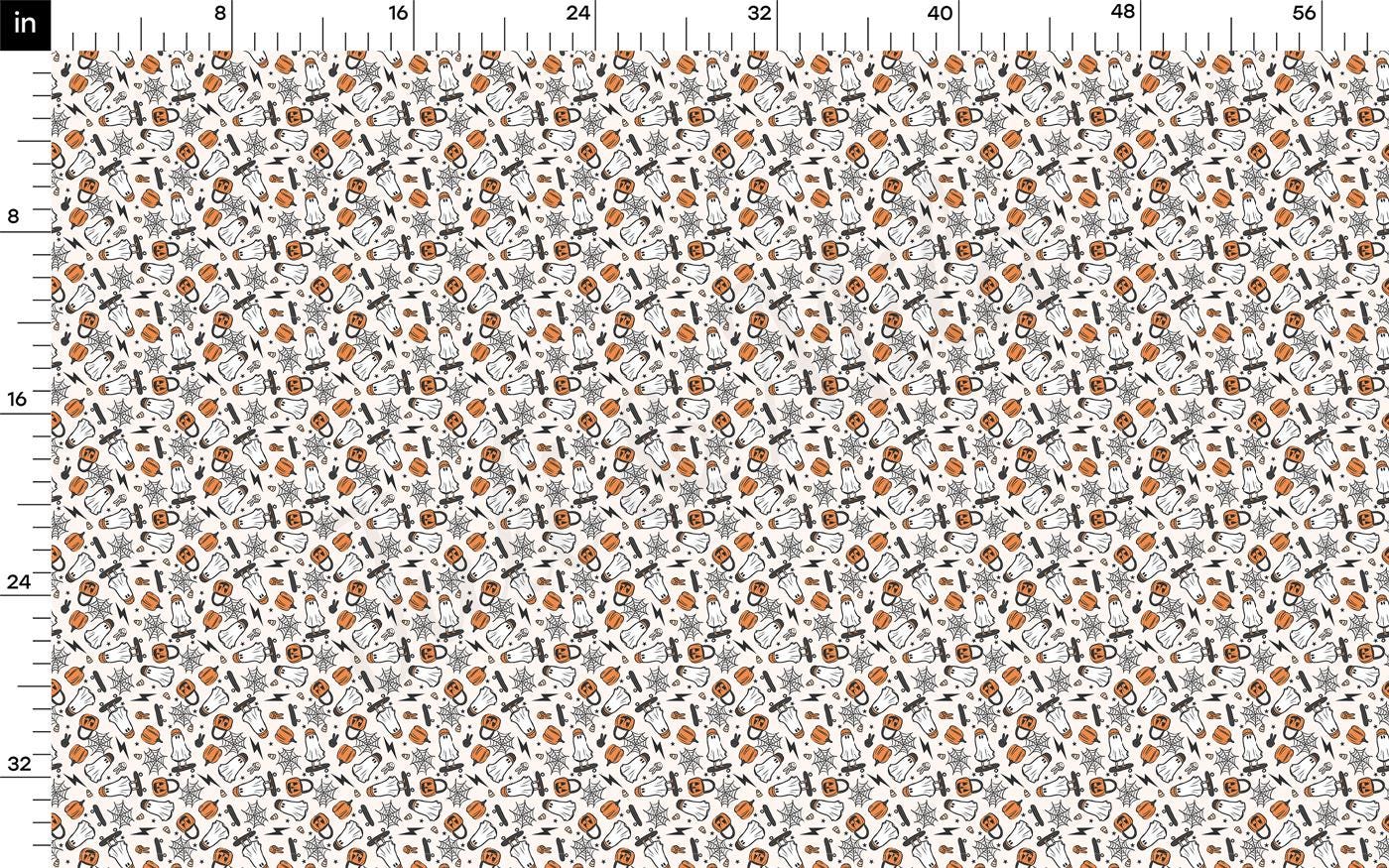 an orange and white pattern with a ruler
