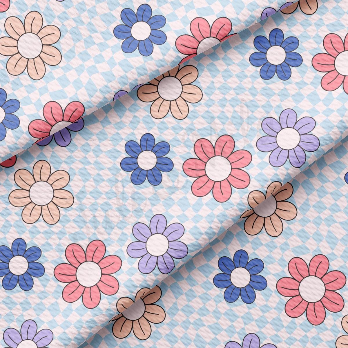 a close up of a flower pattern on a blue background