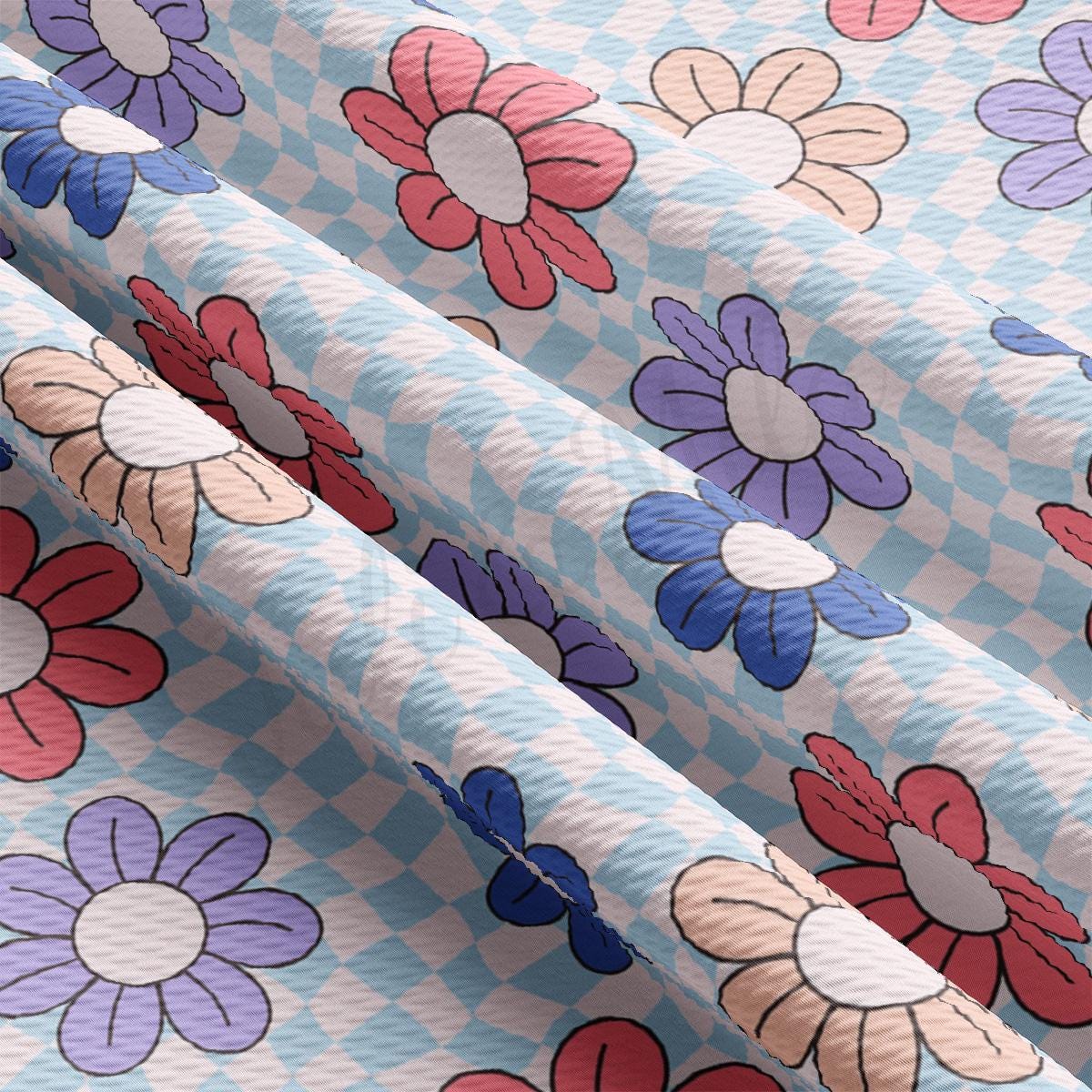 a close up of a flower pattern on a blue background
