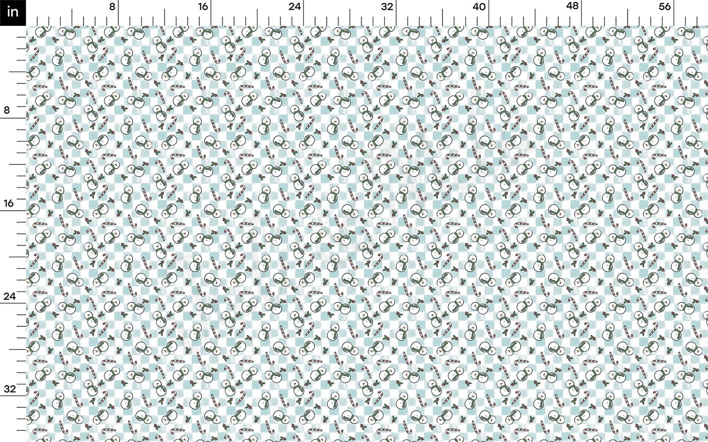 a ruler with a blue and white pattern on it