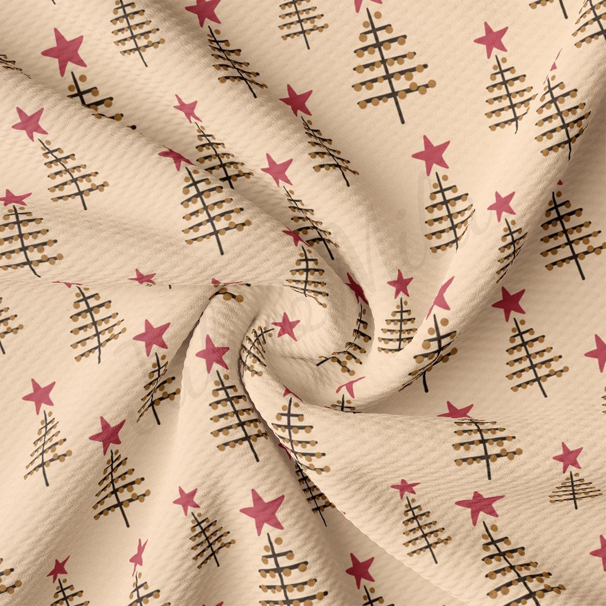 a white fabric with red stars on it