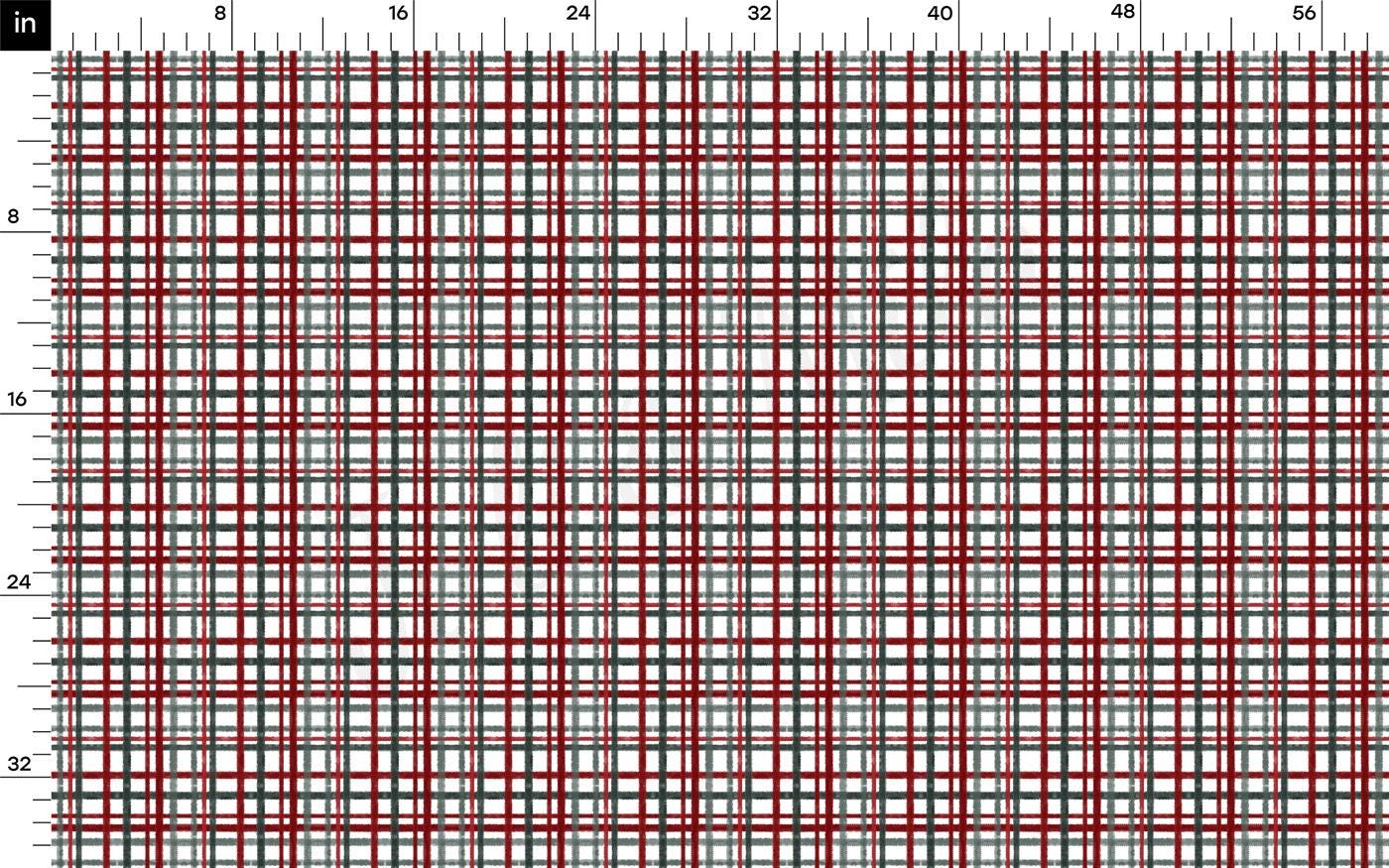a red and black plaid pattern on a white background