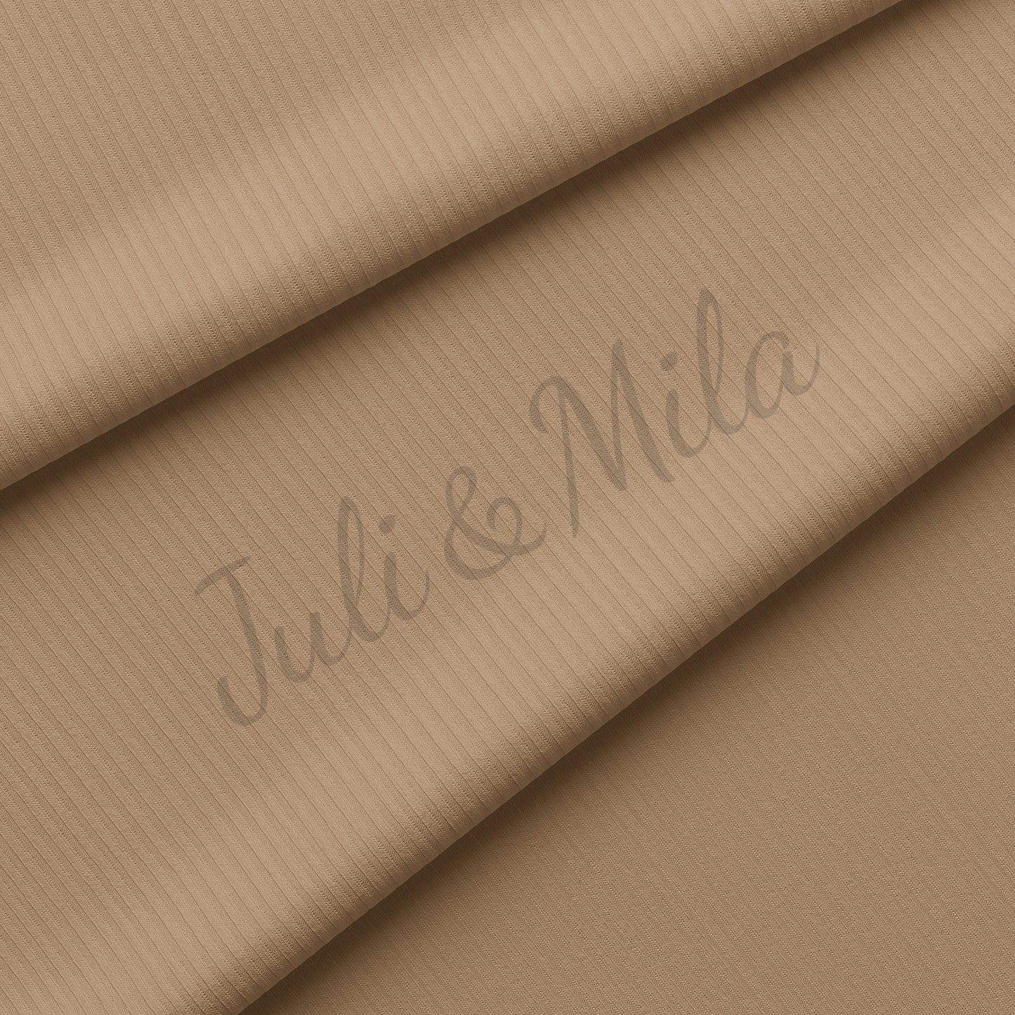 Tan Rib Knit Fabric