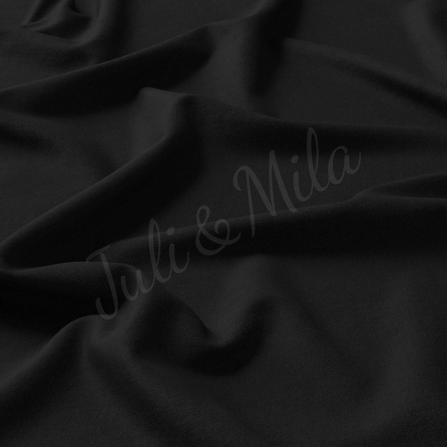 Black Double Brushed Polyester Fabric