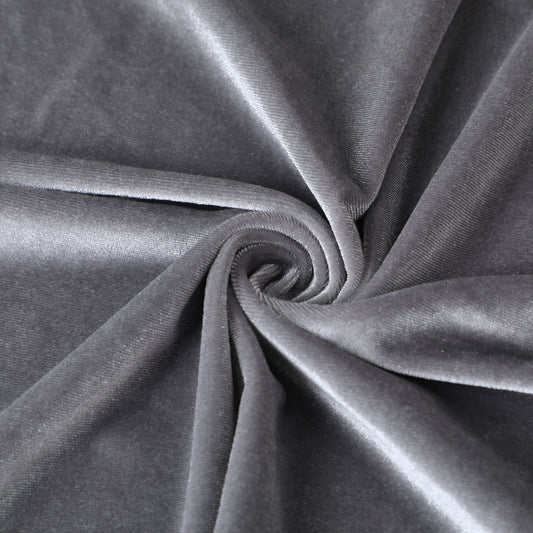 Gray Stretchy Velvet Fabric